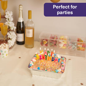 MATANA 25-pack 9x9 stackable foil trays with lids