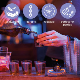 MATANA clear glitter shot glasses enhance weddings and holiday gatherings