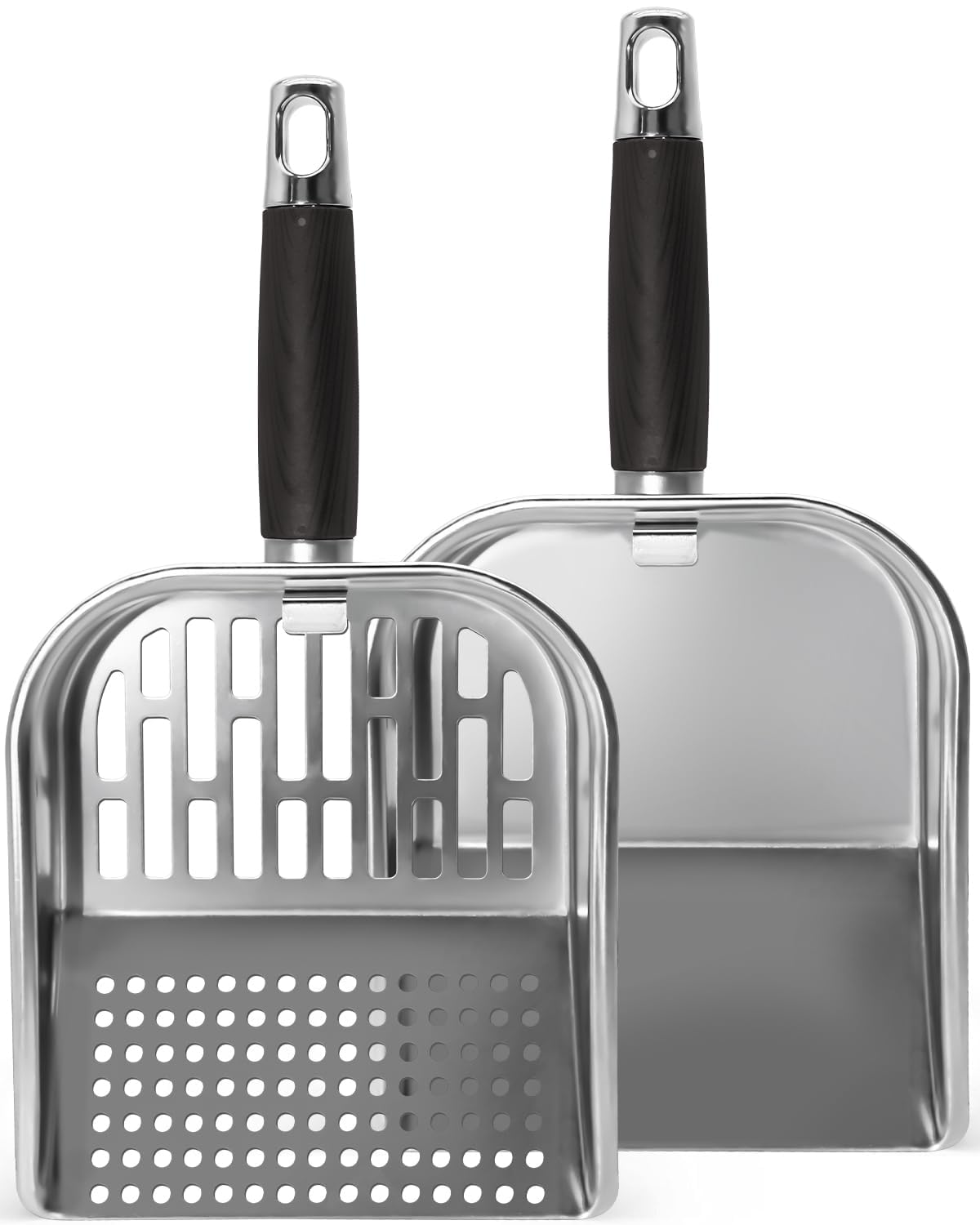 Matchwaves Griddle Scoop with Any-Edge Hook grips grill edge for quick access.