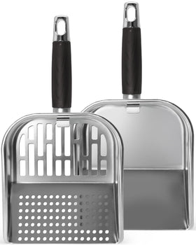 Matchwaves Griddle Scoop with Any-Edge Hook grips grill edge for quick access.