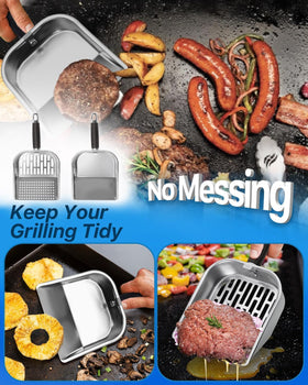 Matchwaves Griddle Scoop non-roll tip stays steady when full.