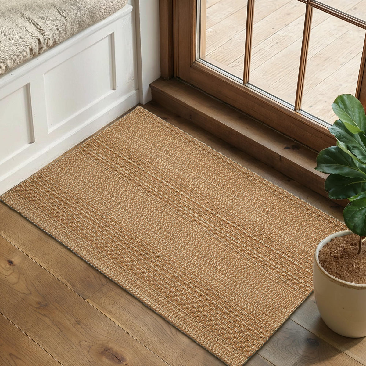 MatEssenz machine-washable entry rug makes cleaning quick and easy.