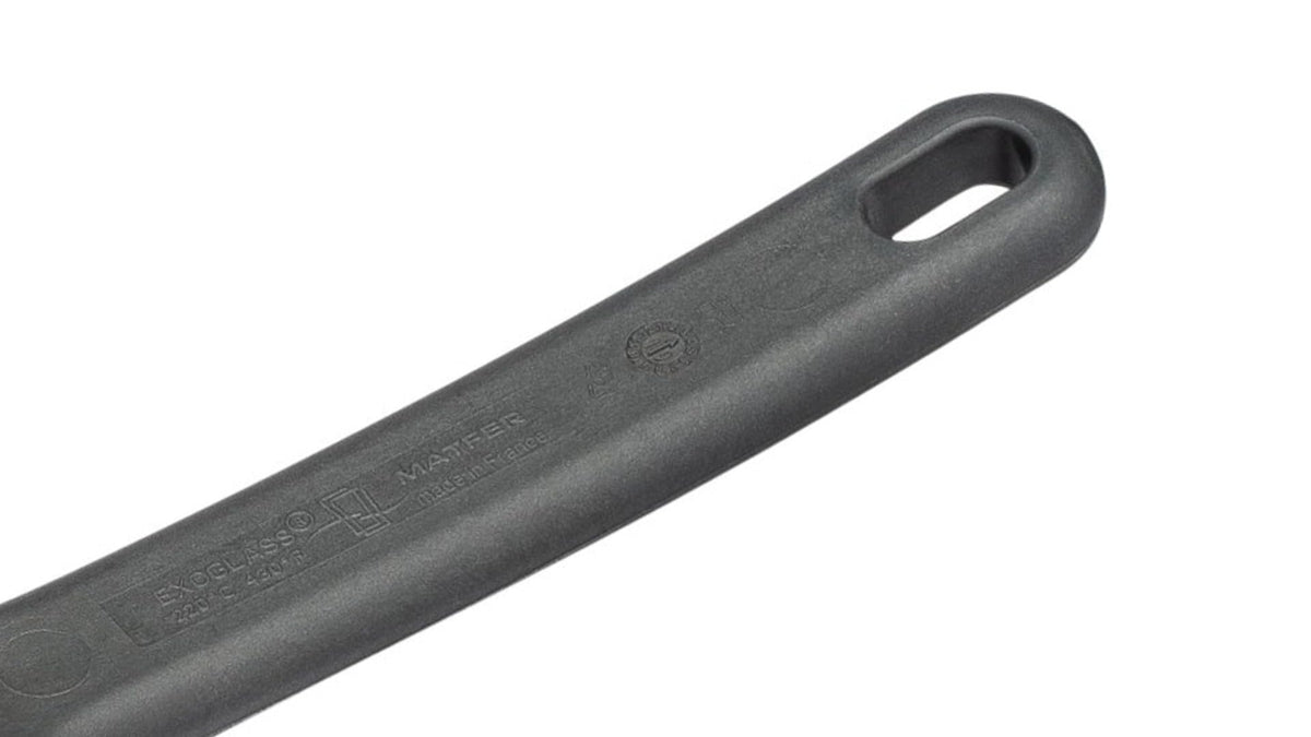 Matfer Bourgeat Exoglass Pelton spatula grey slotted edge for draining fat