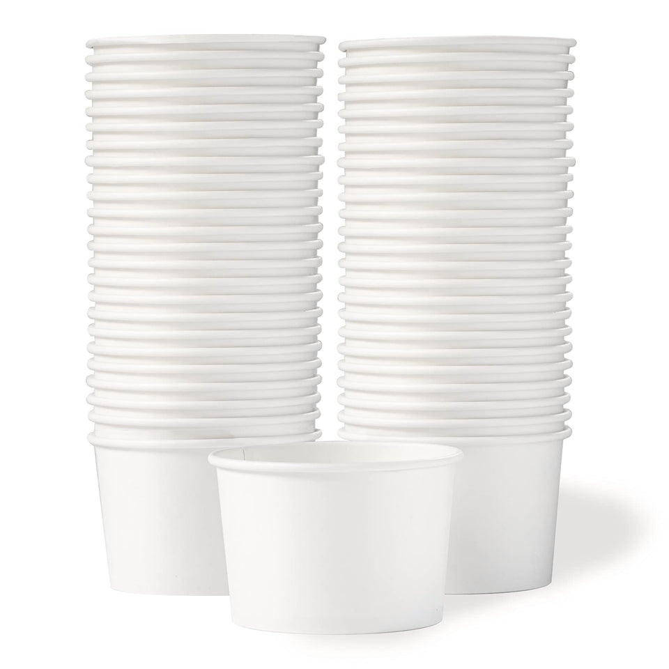 MATICAN paper ice cream cups, front view, ideal for serving sundaes and frozen treats.