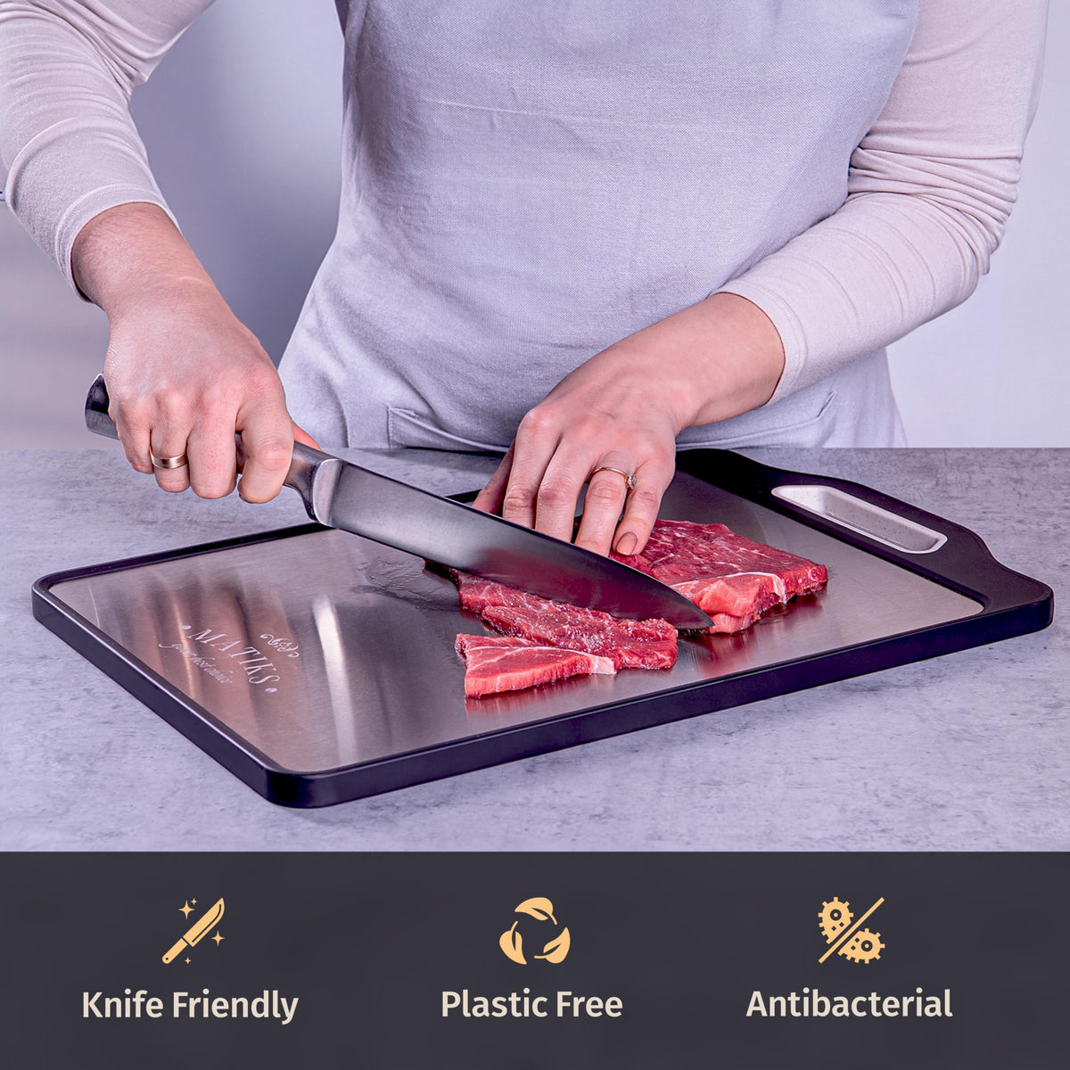 Matiks built-in handle for easy lifting and storage.