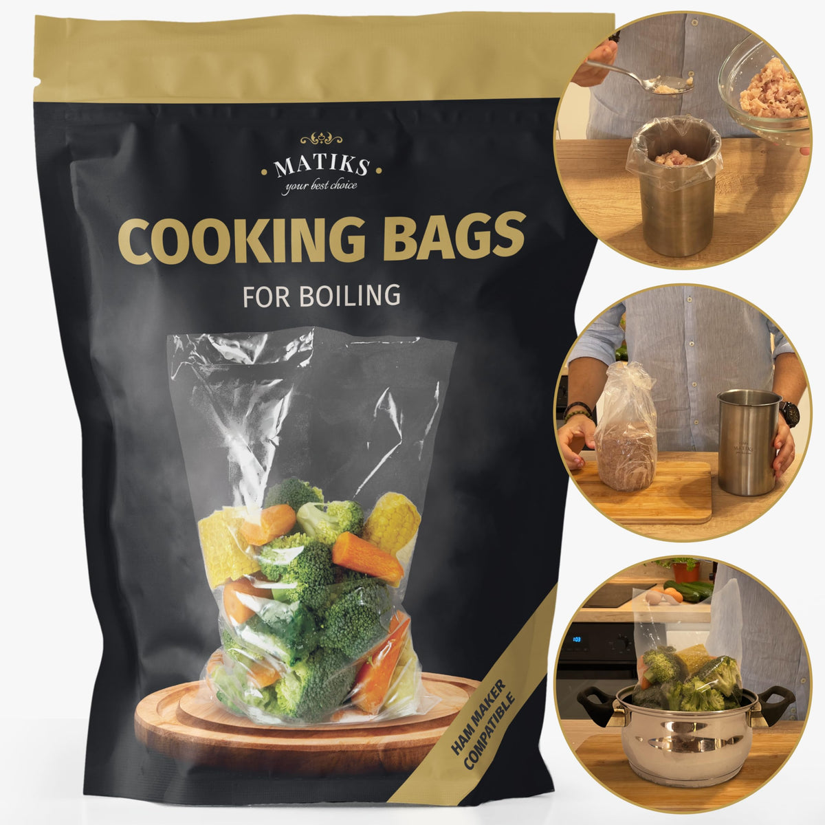 Matiks deli meat press bags 8x14 for easy release and mess-free deli prep