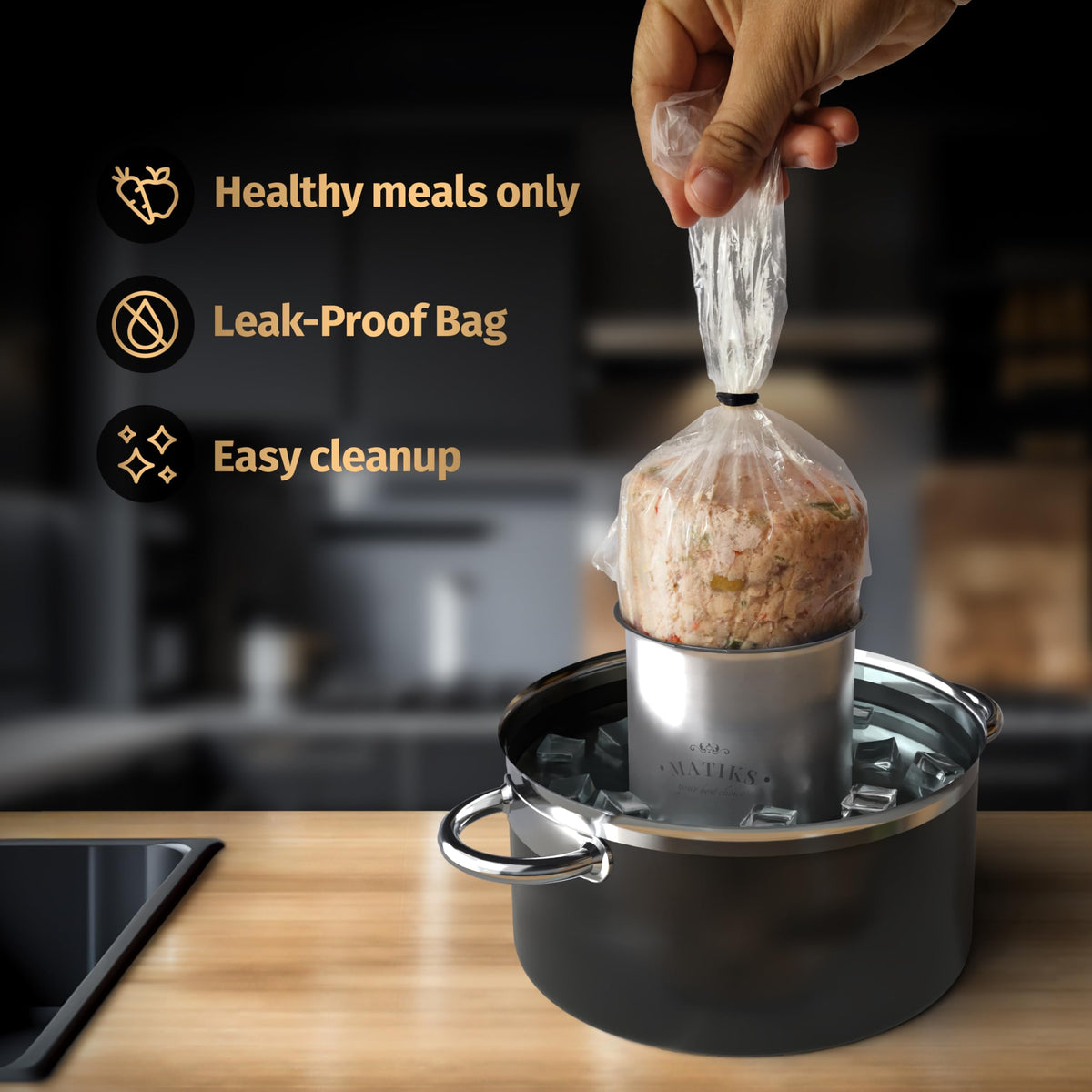 Matiks leakproof heat-resistant bags for cooking and reheating meals with confidence