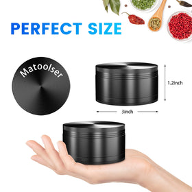 Matoolser black grinder top view highlighting 3-piece design for easy cleaning.