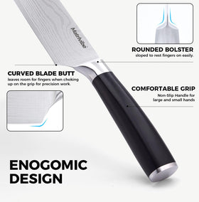 MATRLVIBE Nakiri blade edge resists corrosion for long-lasting performance.