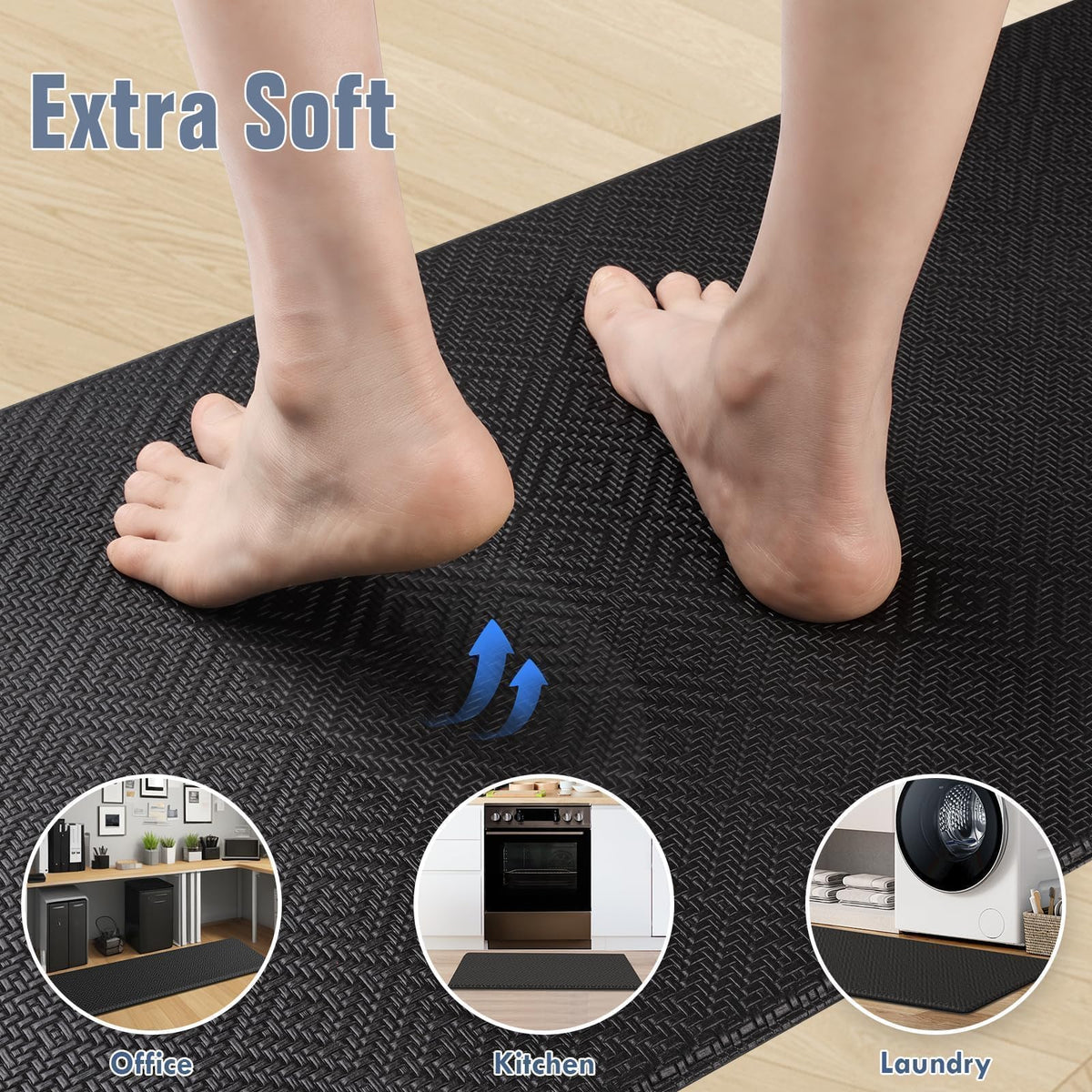 Mattitude anti-slip bottom keeps the mat securely in place on hard floors