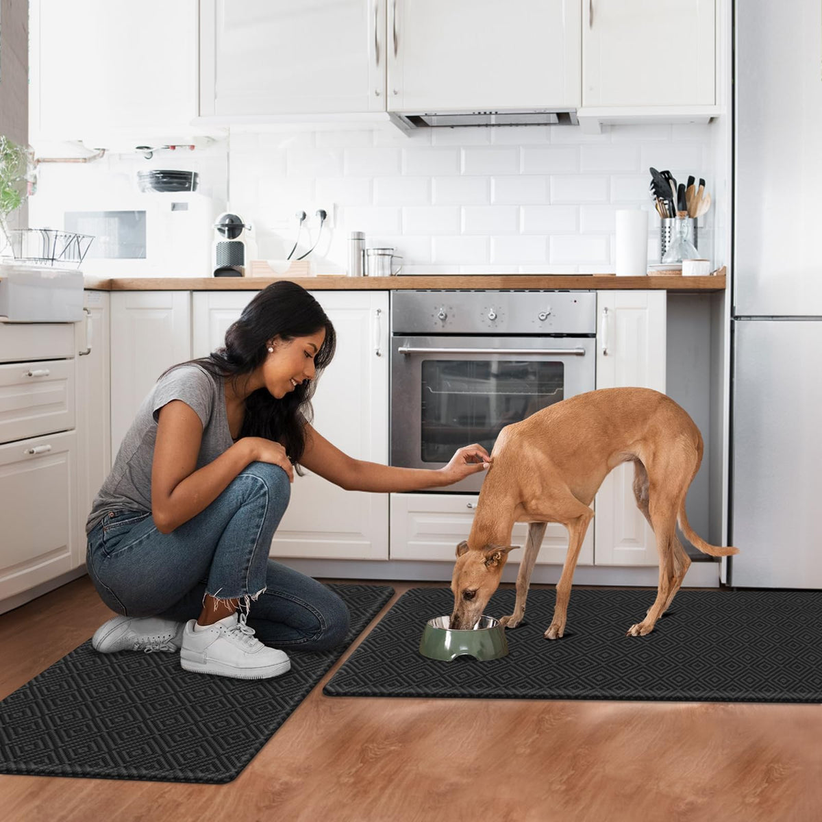 Mattitude kitchen mat easy to clean after spills and splashes