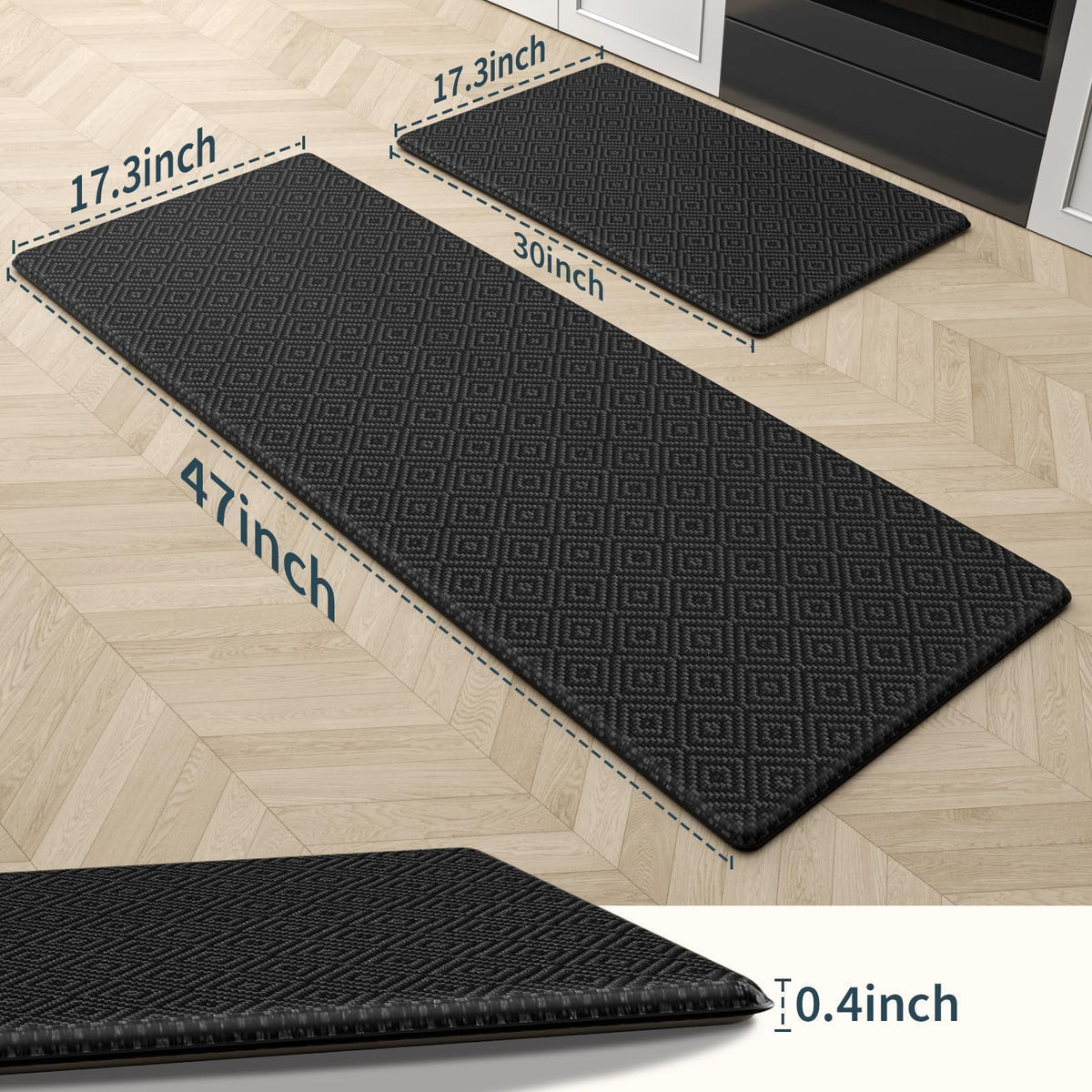 Mattitude kitchen mat close-up texture showing cushioning and comfort