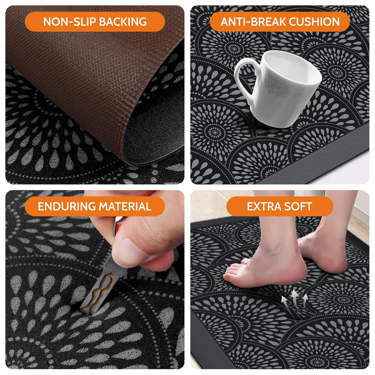 Mattitude Kitchen Mat features waterproof surface and durable material