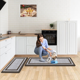 Mattitude kitchen mat beside sink provides stable footing during dishwashing tasks