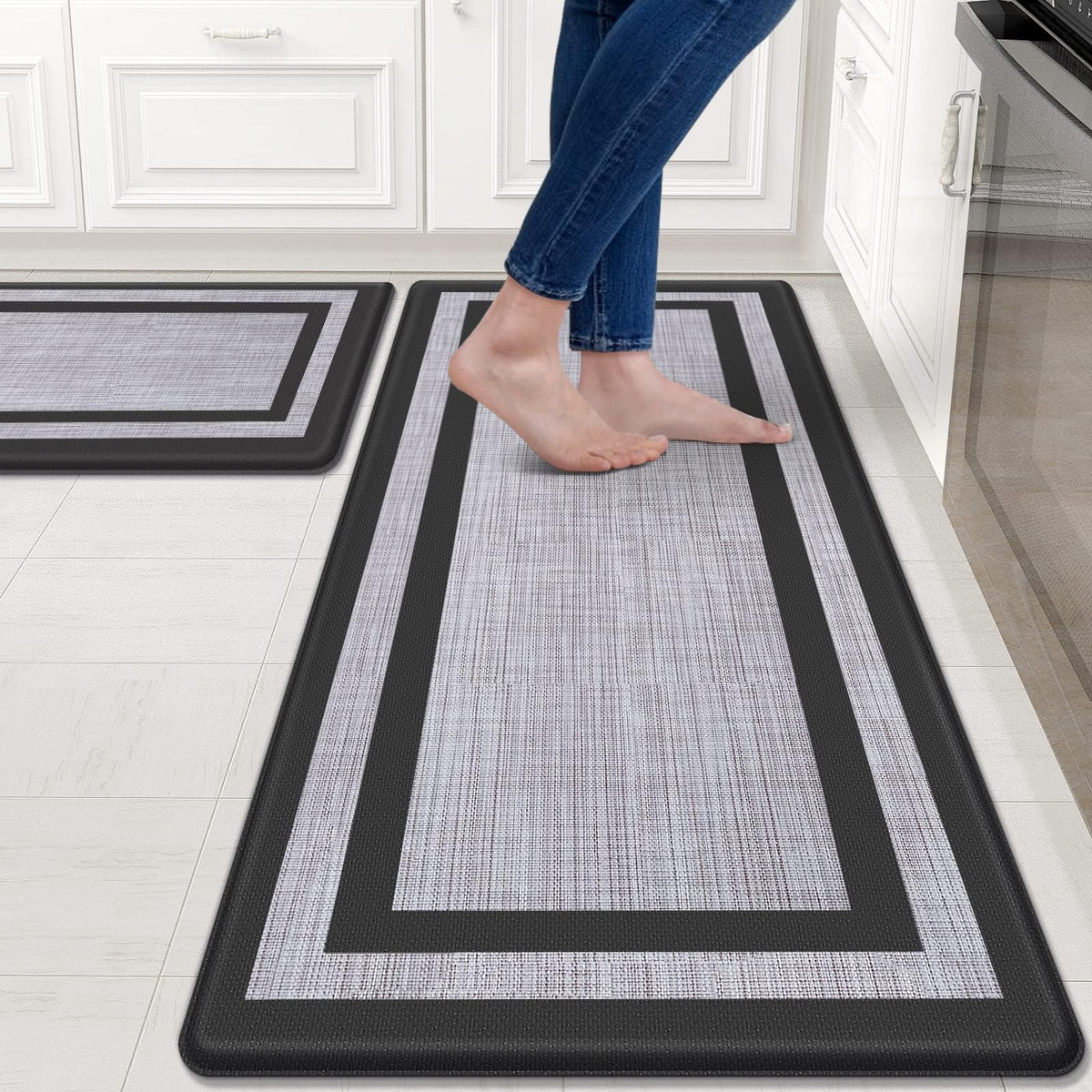 Mattitude Kitchen Mats set of 2 overview showing cushioned comfort and anti-slip stability.