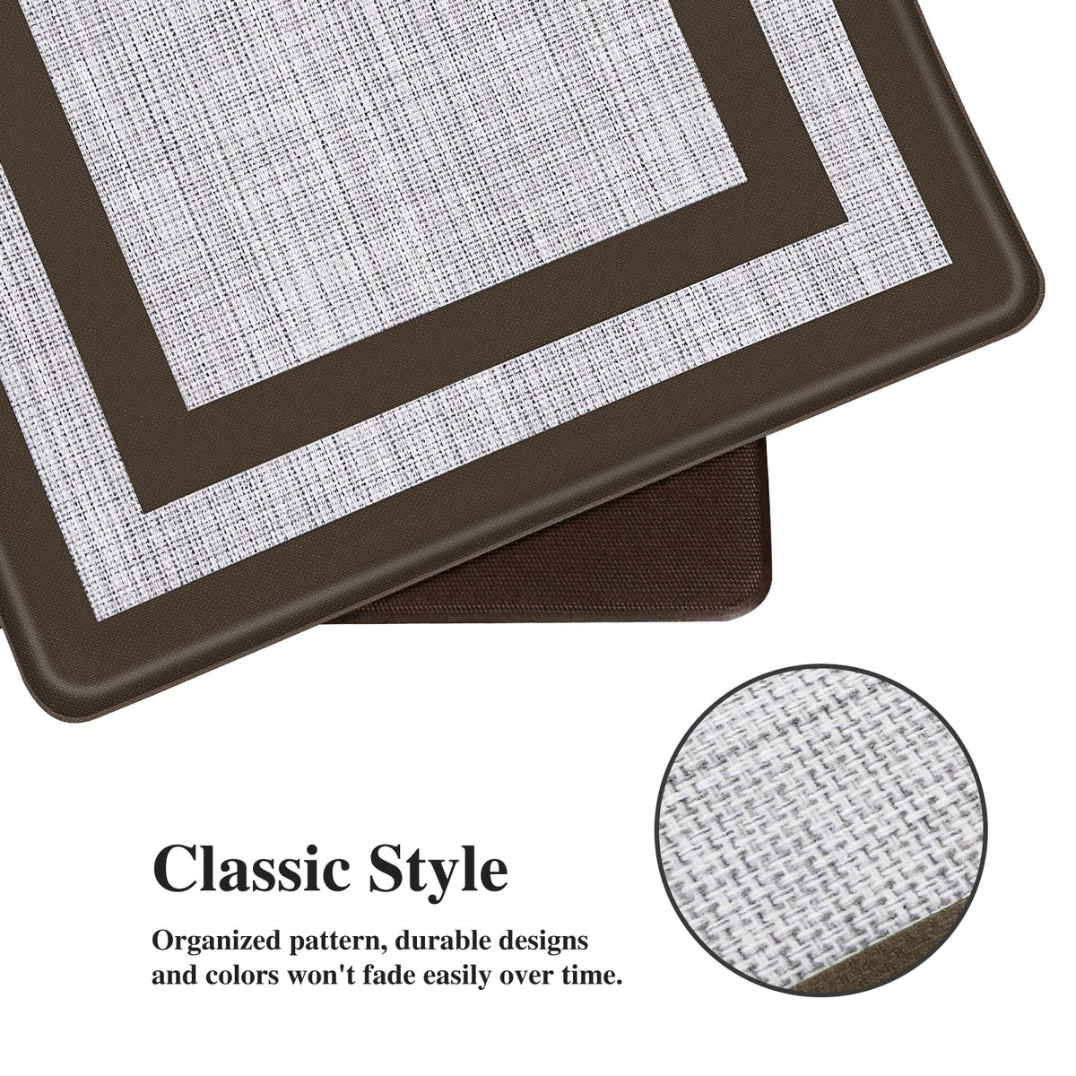 Mattitude close-up shows texture and 0.40-inch thickness for ergonomic standing comfort