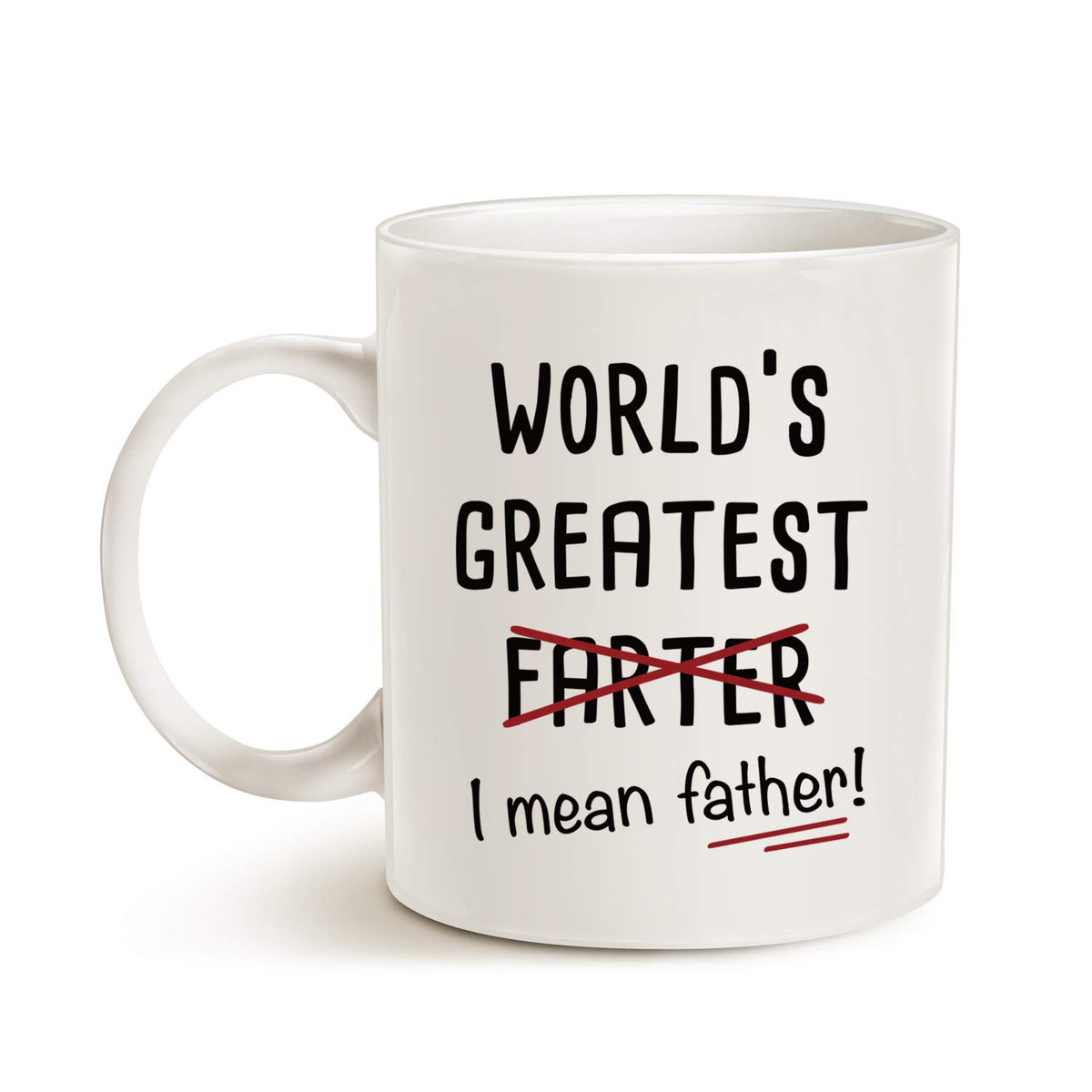 MAUAG Funny Best Dad Mug, handle shot, perfect for office breaks and mornings.