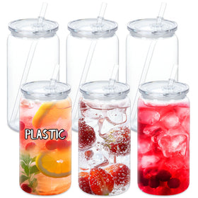 Maucircol 16 oz acrylic can tumbler with clear lid, BPA-free and durable for everyday drinks.