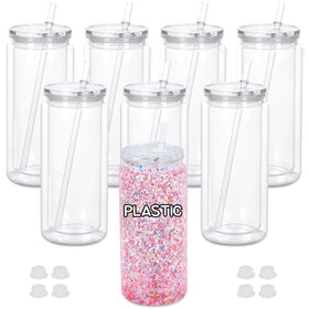 Maucircol 20 oz snowglobe tumbler with pre-drilled hole for glitter customization