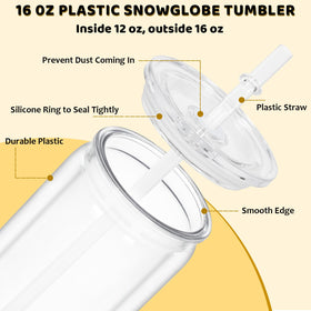 Maucircol pre-drilled hole snowglobe cup for easy glitter insertion.