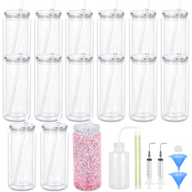 Maucircol 20 oz snow globe tumbler pack ready for DIY glitter projects