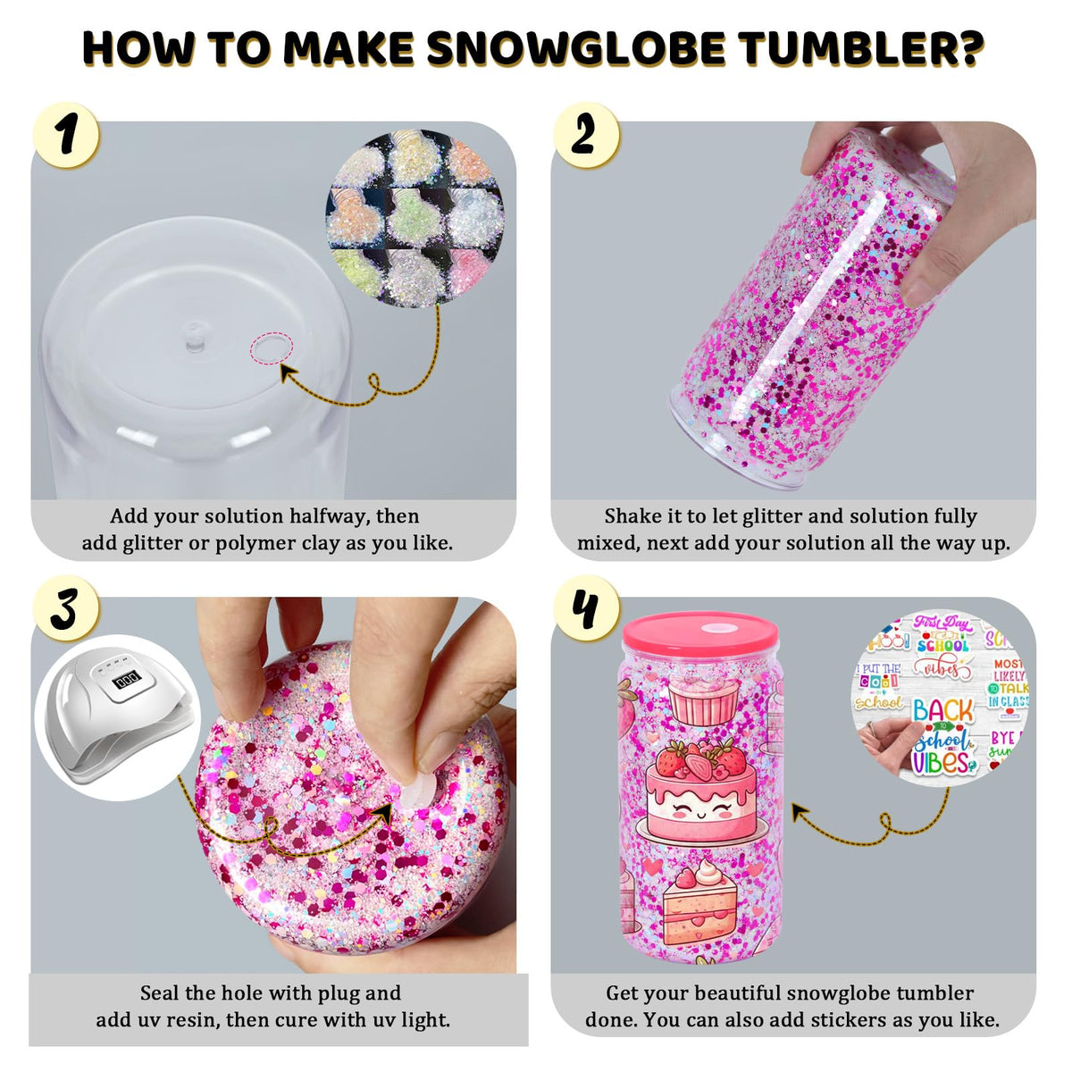 Gift-ready Maucircol snowglobe tumbler in protective inner box packaging
