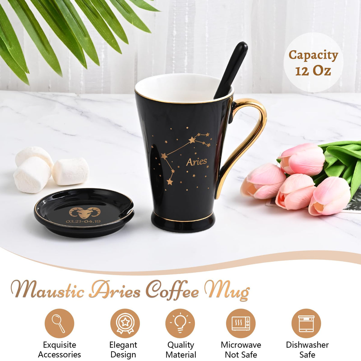 Maustic Aries gold spoon for mixing: adds luxury flair