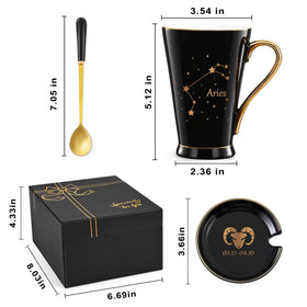 Maustic Aries mug base gold accent: durability and shine