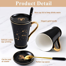 Maustic Aries mug rim gold accent: enhances sipping elegance