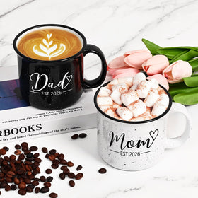Maustic Mom and Dad Mugs with C shaped handle for easy grip