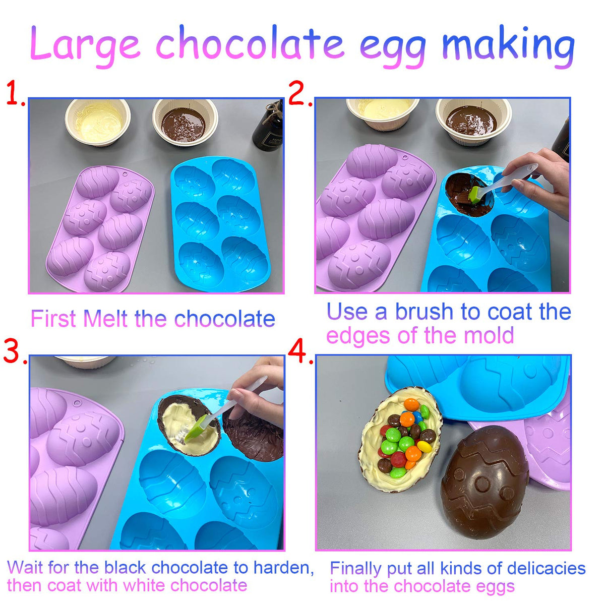 Mauts-inus egg mold set ideal for candies, cakes, fudge, and resin crafts.