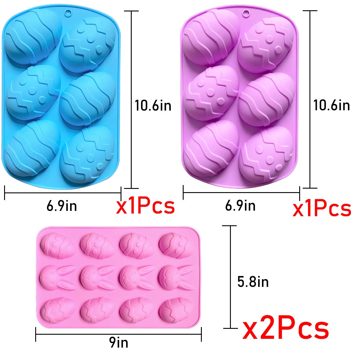 Mauts silicone egg mold with colorful patterns for creative desserts.