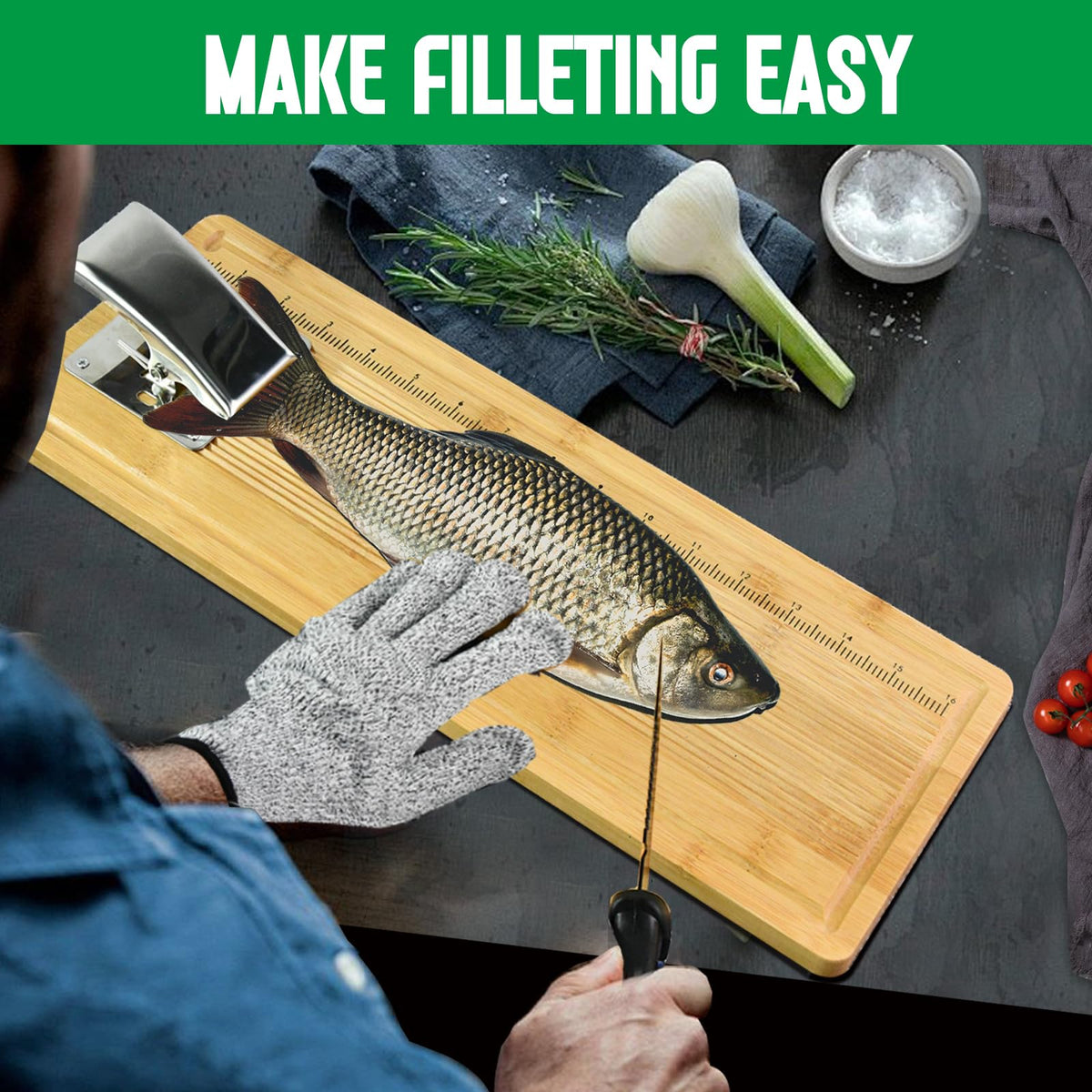 MAVOTER bamboo cutting surface – durable, odor-free for repeated use