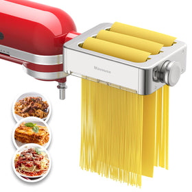 Mavouse all-metal pasta roller attachment for KitchenAid delivers smooth dough sheets