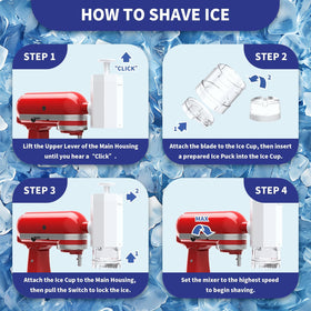 Mavouse fine blade creates delicate shaved ice for desserts.