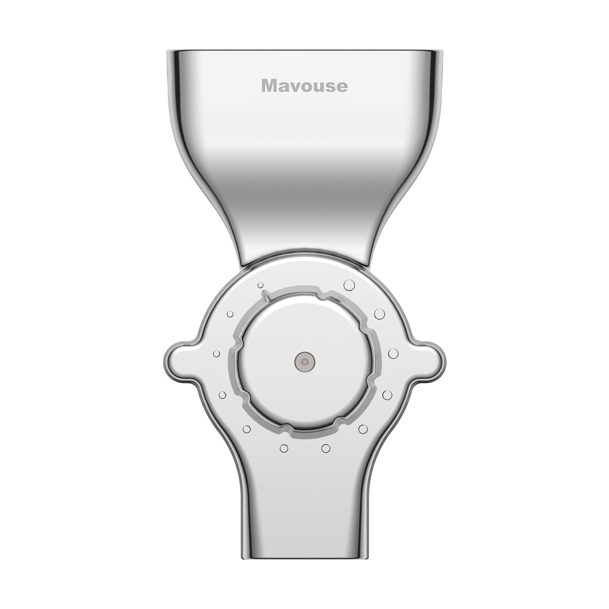 Mavouse grain mill attachment shows the 12-level dial for texture control.
