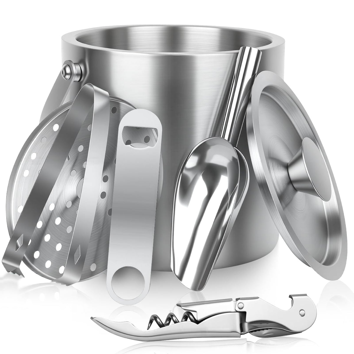 Mawisek 3L ice bucket with lid keeps beverages cold at outdoor events
