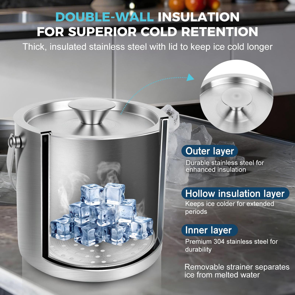 Mawisek ice tongs for precise, hygienic ice transfer