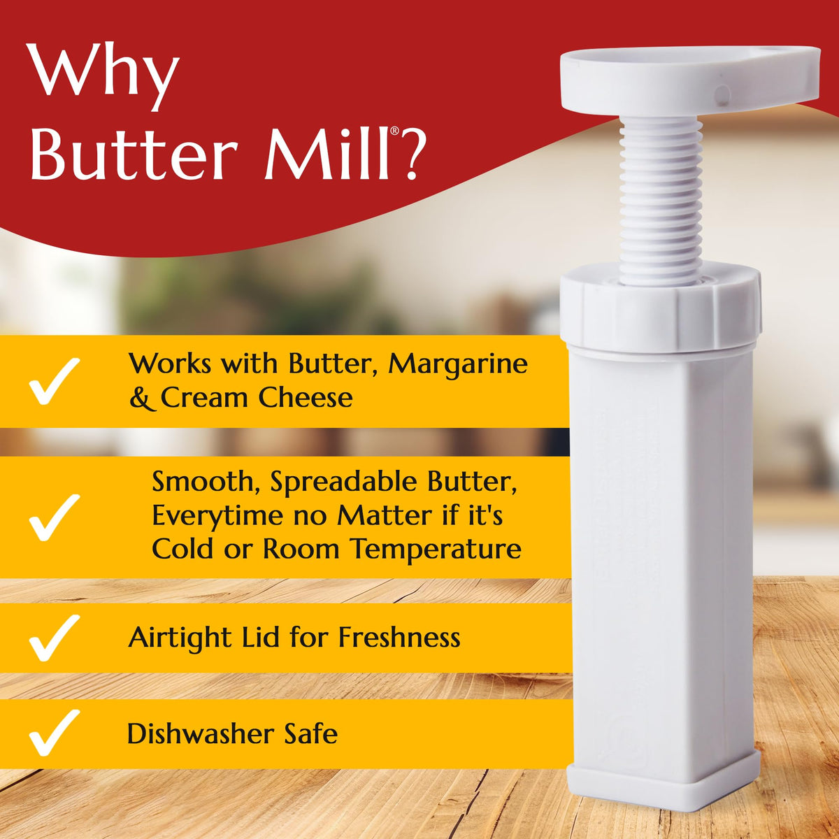 MAX SPACE Butter Mill creating decorative ribbons on a slice