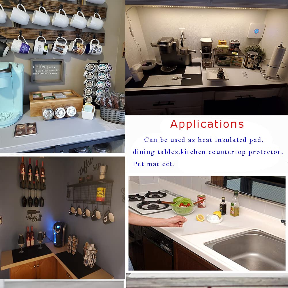 Max2co placemat protecting a glass-top surface and other kitchen areas.