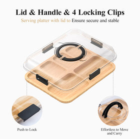 Maxboro bamboo cutting board with knife set for prep and presentation