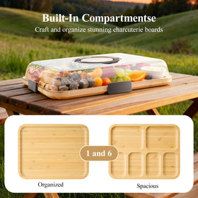 Maxboro charcuterie board non-slip grooves prevent sliding during use