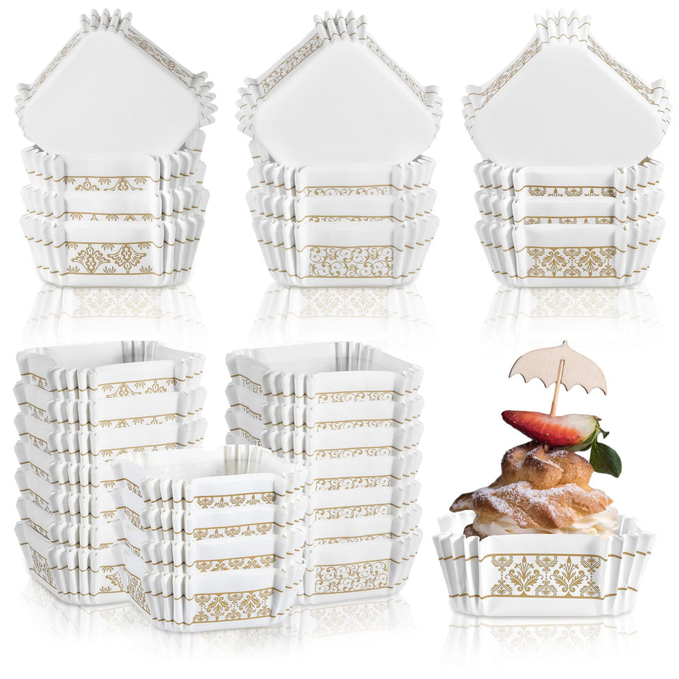 Maxcheck European-pattern square cupcake liners for festive baking