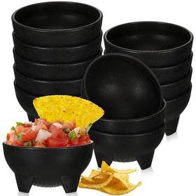 Maxcheck salsa bowls 12-pack in black for stylish party dipping and serving.