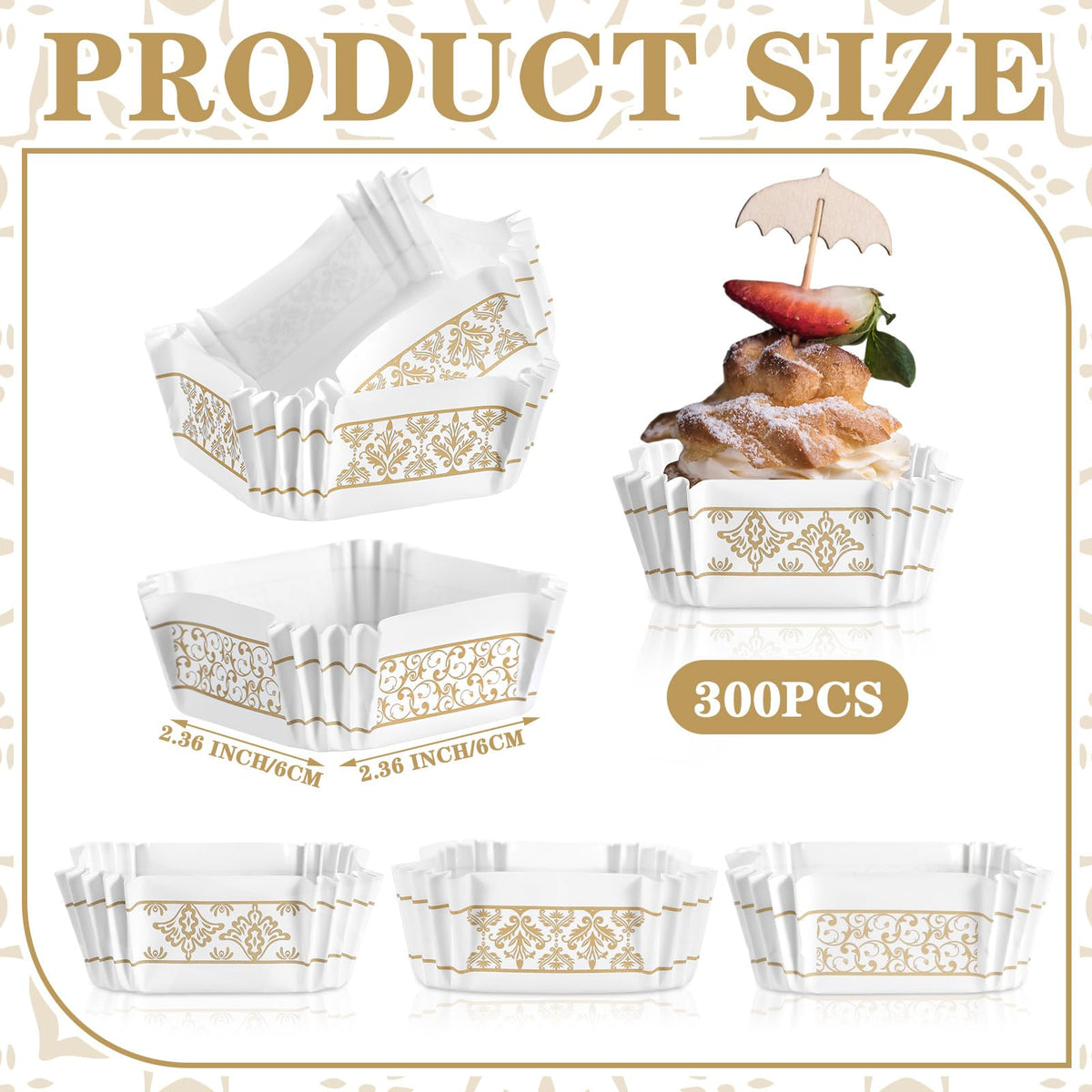 Maxcheck 2.36-inch square cupcake liners for muffins