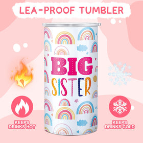 Maxcheck vibrant rainbow print tumbler with cloud and heart design