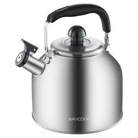 MAXCOOK 4.2 qt stainless kettle with brushed satin finish for durable daily use.