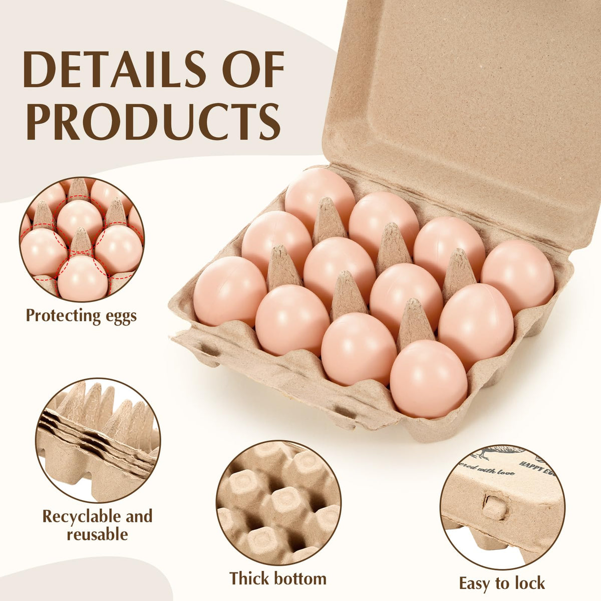 Maxdot egg cartons with 12-egg capacity protect eggs in transit and on shelves.