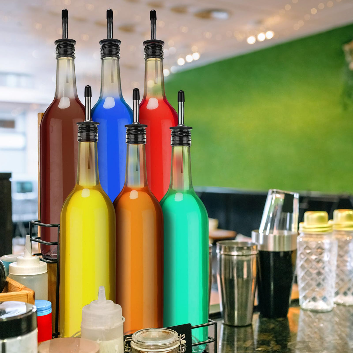 Maxdot leak-proof bottles ideal for home bars, liquor, and syrup storage.