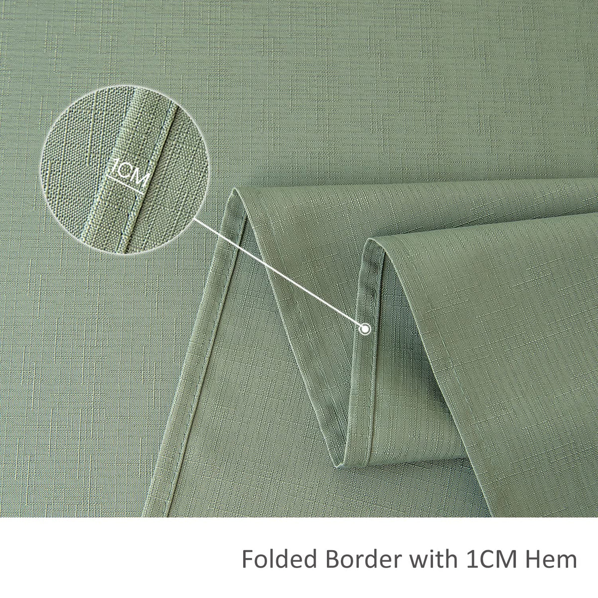 Maxmill artisan-hem stitching adds refined edge to the tablecloth.